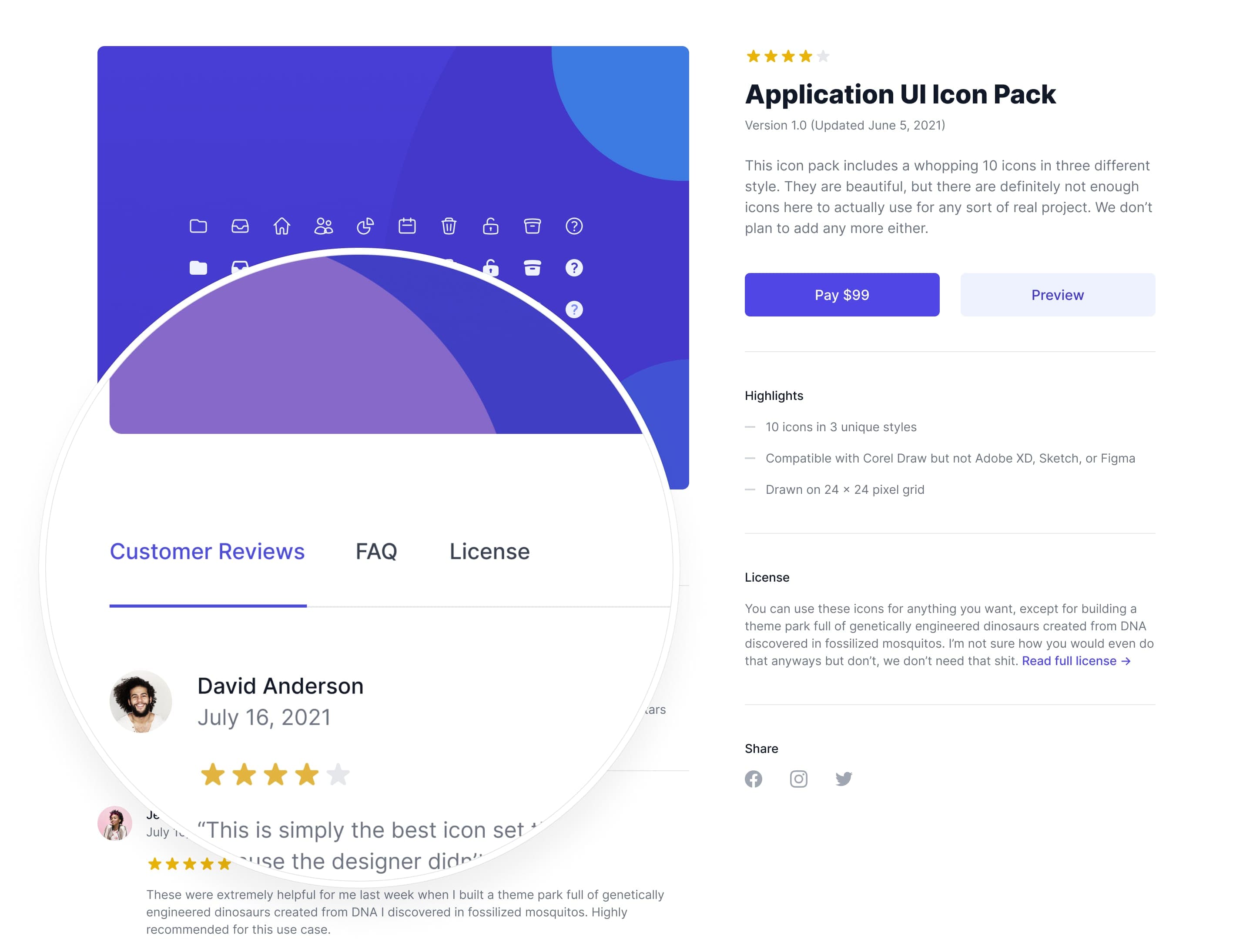 来自 Tailwind UI Ecommerce 的产品详情界面设计。