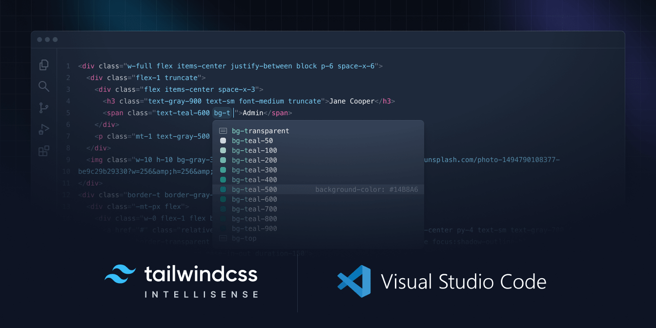 Visual Studio Code 的 Tailwind CSS IntelliSense 扩展